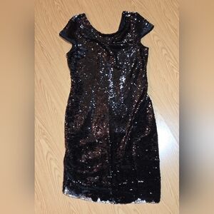Renn Reversible Full Sequin Women's XL Black Silver Dress